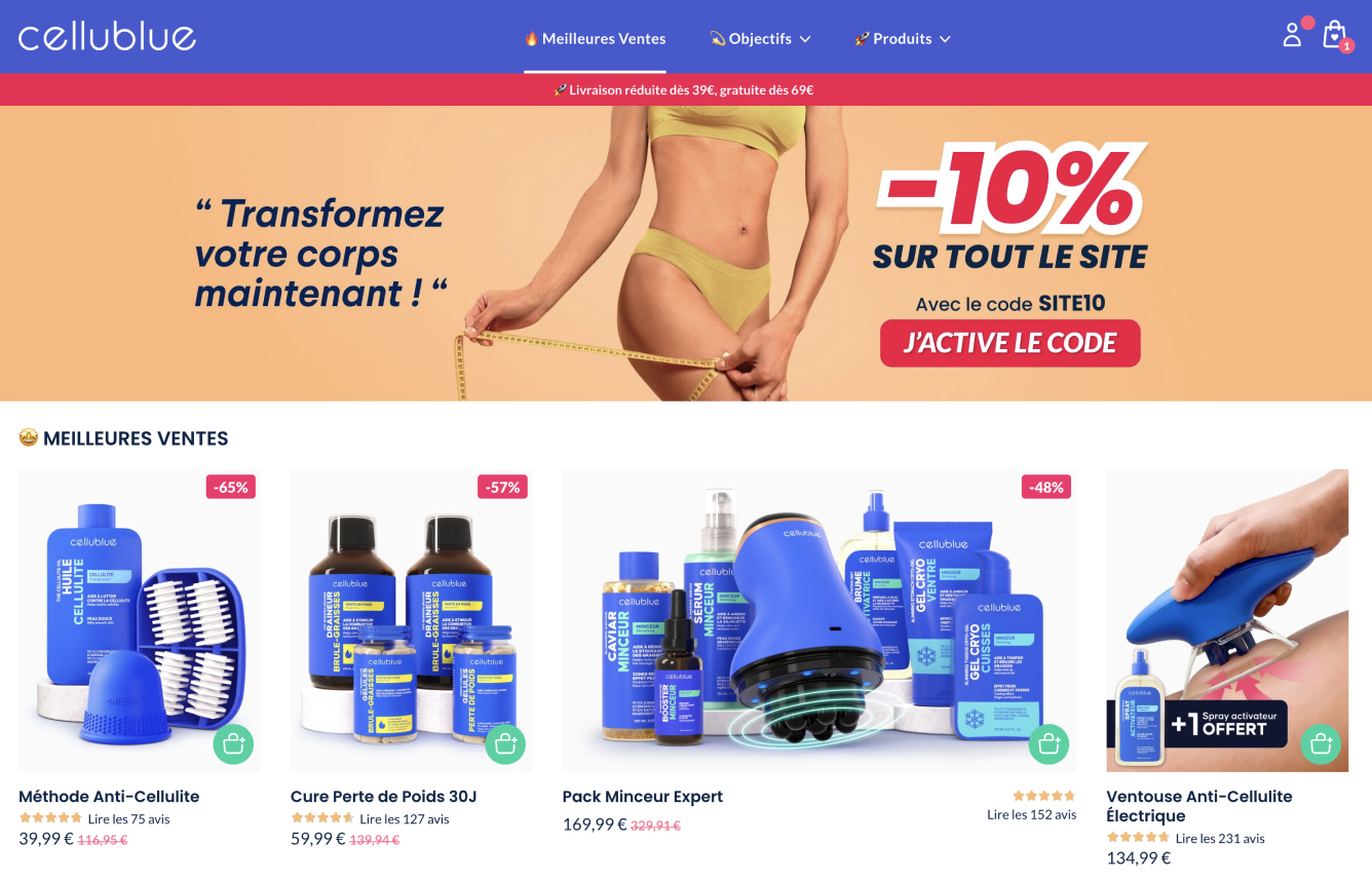 Boutique en ligne Cellublue